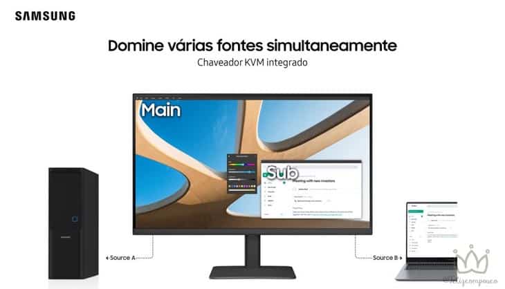 Home Office de respeito com o ViewFinity S6 da Samsung
