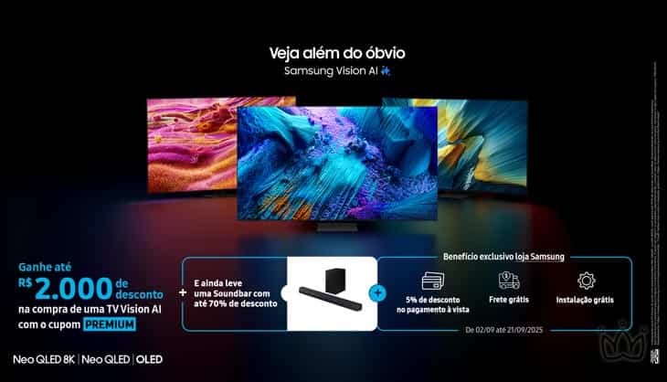 Veja além do óbvio: pré-venda das novas TVs Vision AI da Samsung